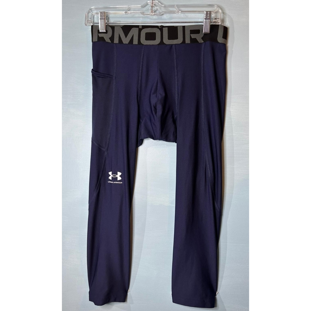 Mens Under Armour Navy Blue HeatGear Compression Pants Large